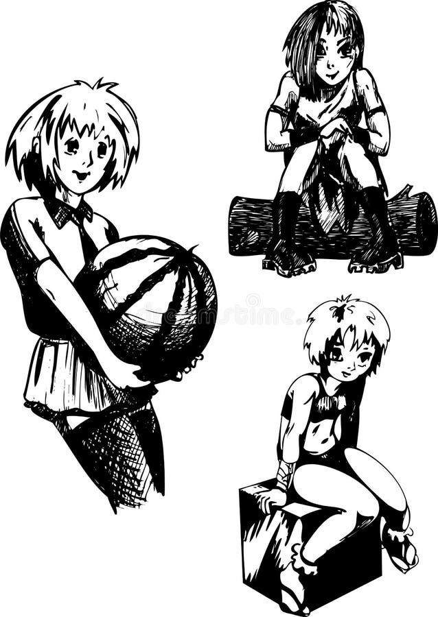 Adolescentes de filles illustration de vecteur Adolescentes de filles illustration de vecteur