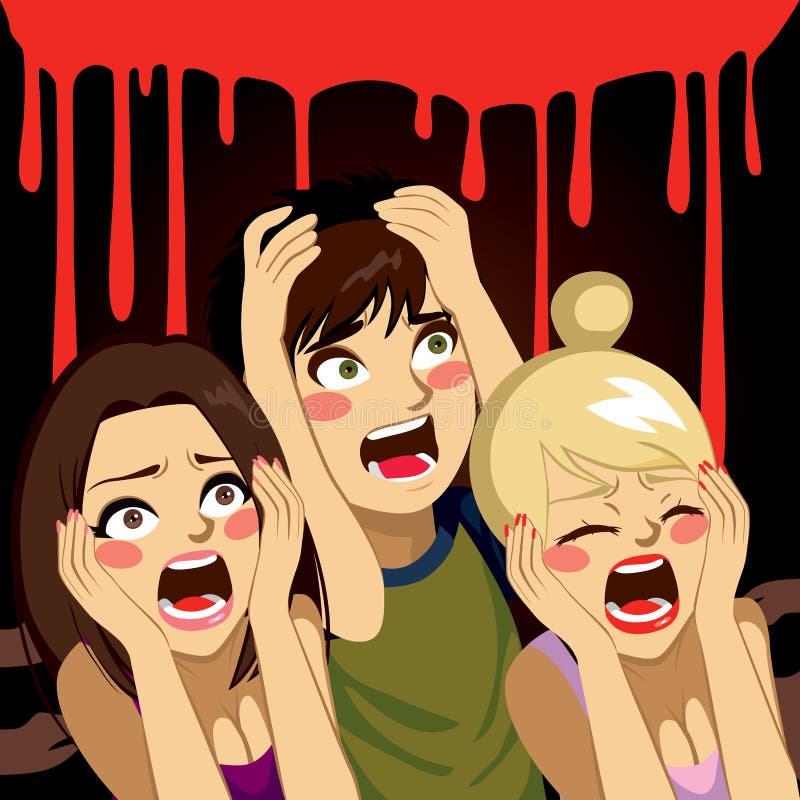 Adolescenti di Halloween che gridano illustrazione vettoriale Adolescenti di Halloween che gridano illustrazione vettoriale
