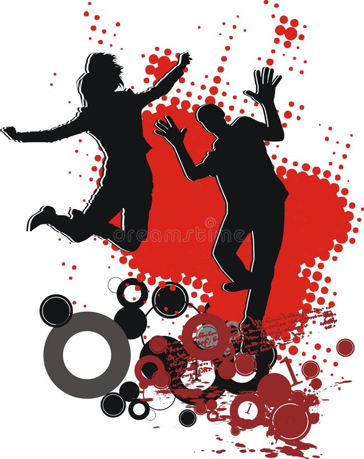 Vector illustration on a theme of dances and music. Vector illustration on a theme of dances and music