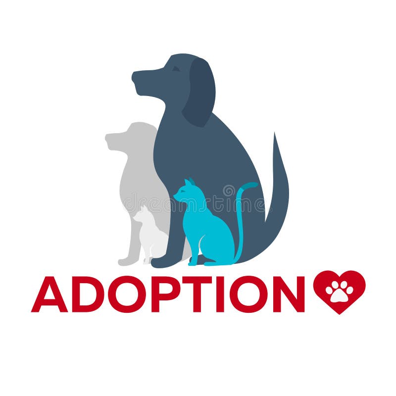 Adoptuje loga No robi zakupy, no adoptuje, Adopci pojęcie również zwrócić corel ilustracji wektora ilustracja wektor