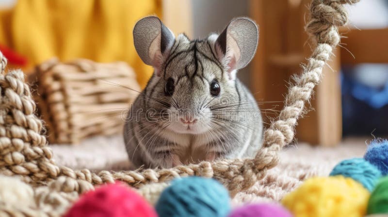 Adorabil Chinchilla Chinchilla Closeup Portret stock illustration