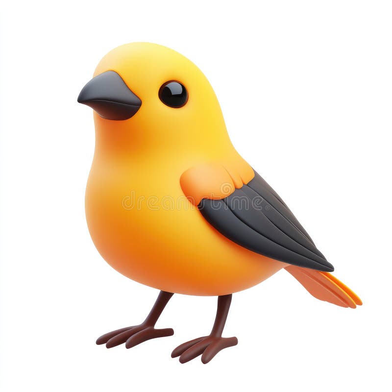 Adorabil 3D redat portocaliu Bird Cartoon Perfect pentru copii Carte Ilustrații royalty free illustration