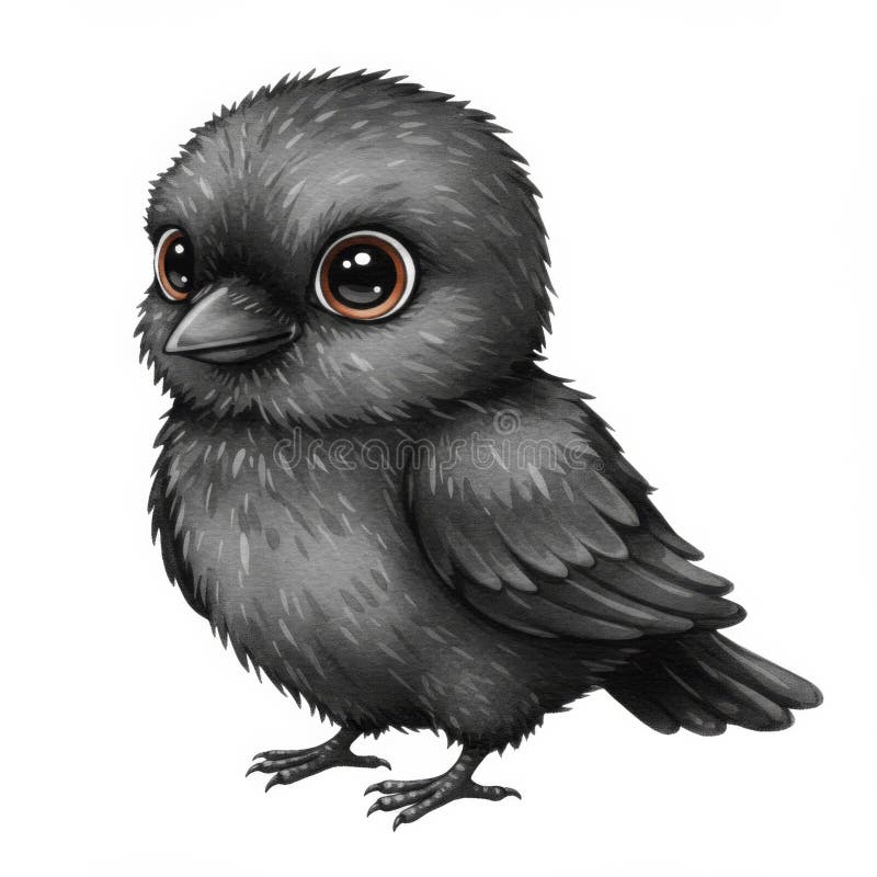 Adorabil gri Baby Bird Ilustrație royalty free illustration
