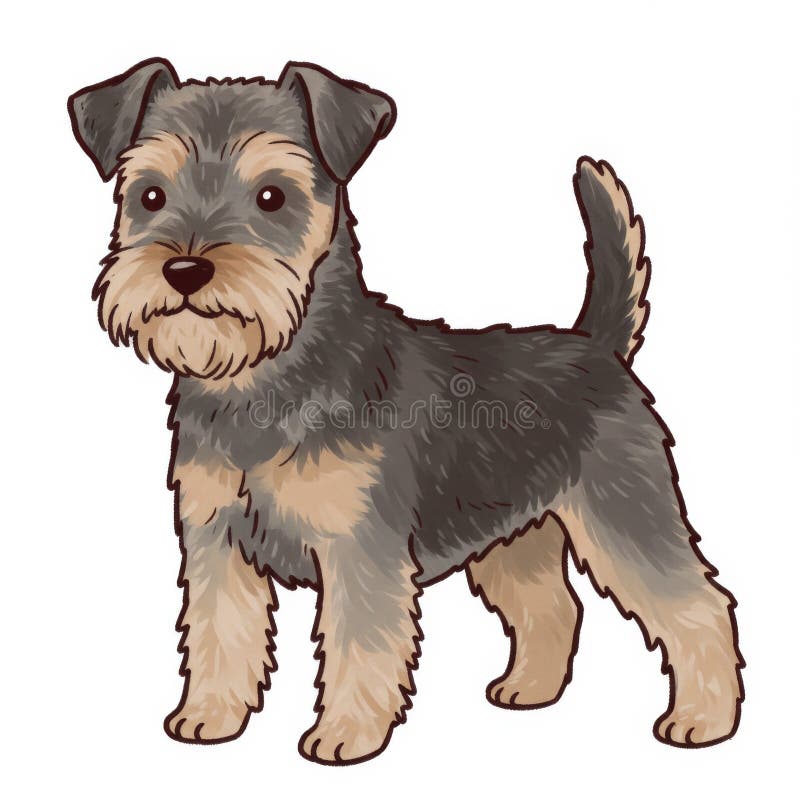 Adorabil gri și bronz mic câine ilustrare vector illustration
