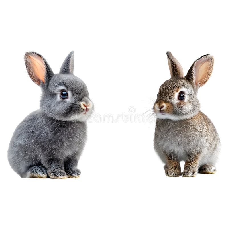 Adorabil Iepuraș Gri Copil Stând Dulce royalty free illustration