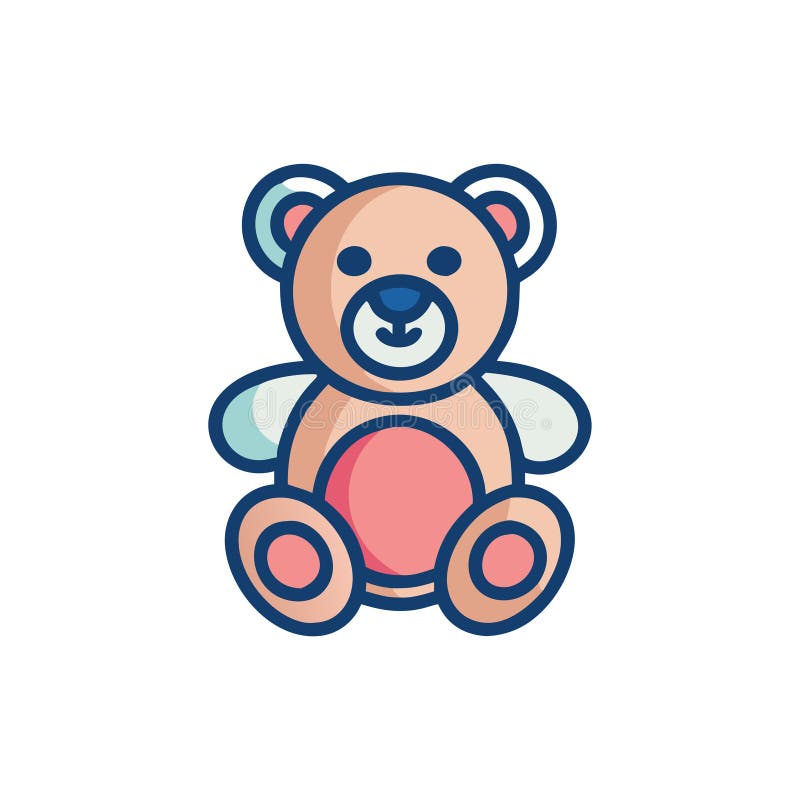Adorabil Teddy Bear Icon for Playful Themes stock illustration