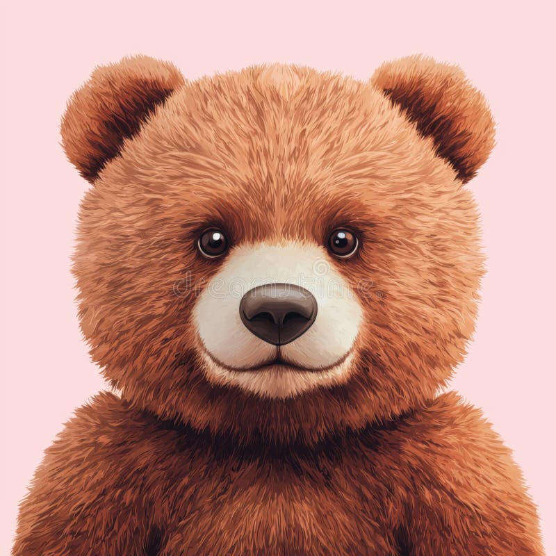 Adorabil Ursulet Portret Dulce și Drăguț royalty free illustration