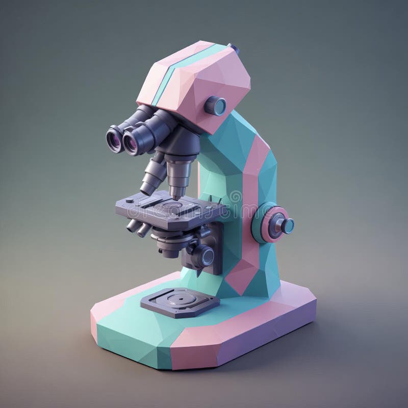 Adorabile microscopio monoculare futuristico illustrazione vettoriale