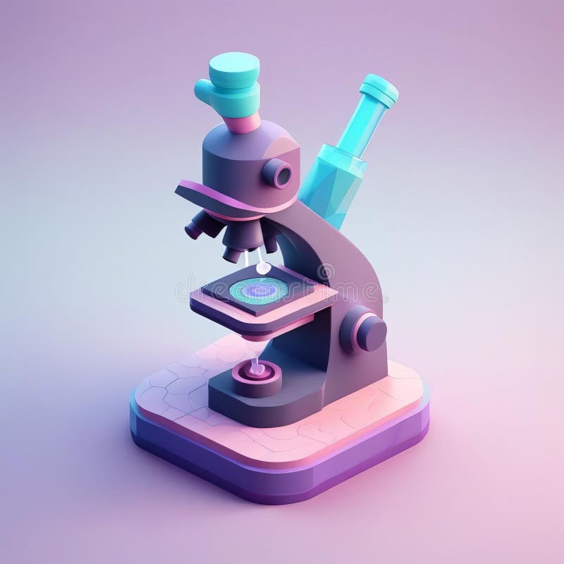Adorabile microscopio monoculare futuristico royalty illustrazione gratis