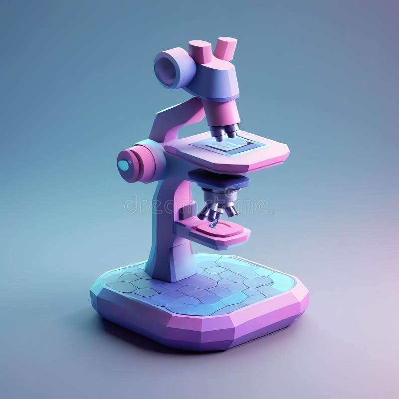 Adorabile microscopio monoculare futuristico illustrazione vettoriale