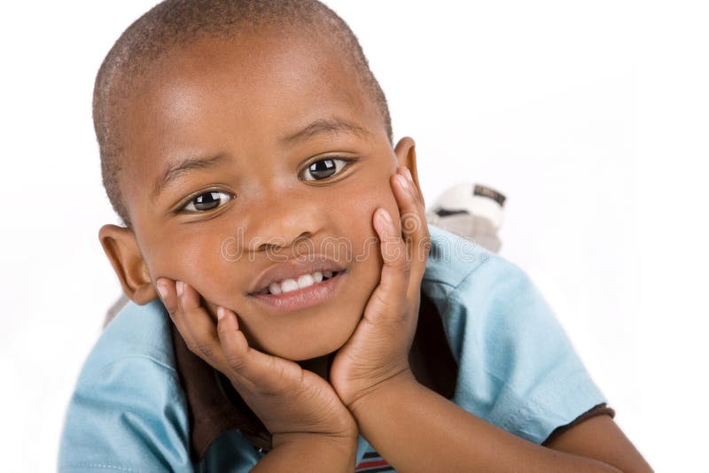 Adorable 3 year old black or African American boy