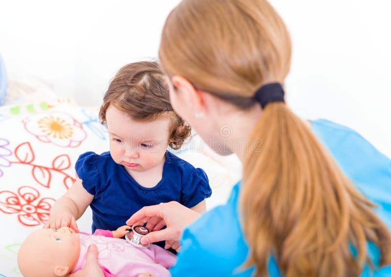 Adorable Baby at the Doctor Stock Image Image of disease, insurance