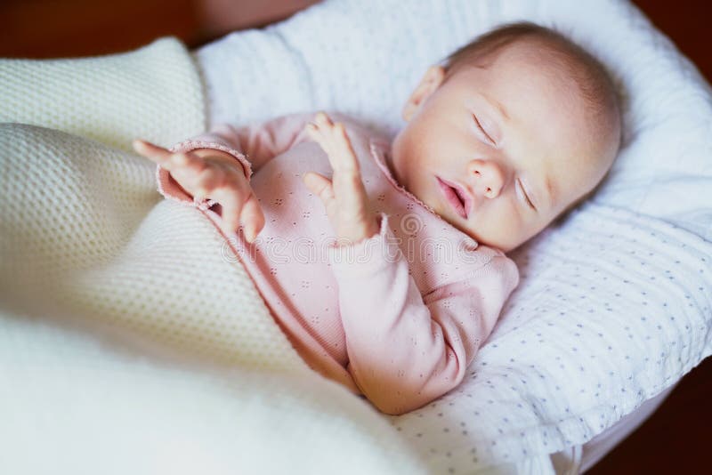 Adorable Baby Girl Sleeping In The Crib Stock Photo Image Of Children