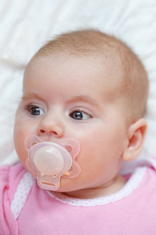 Adorable Baby with Pacifier Stock Photo Image of newborn, little