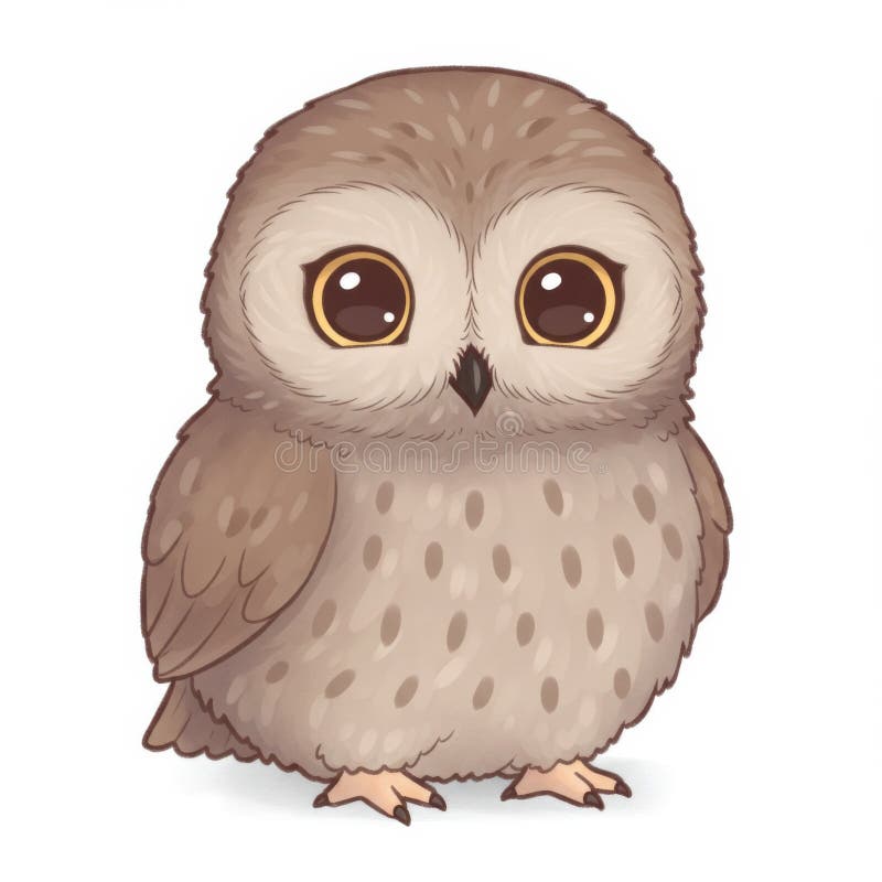 Adorable Brown Baby Sowa Ilustracja ilustracji