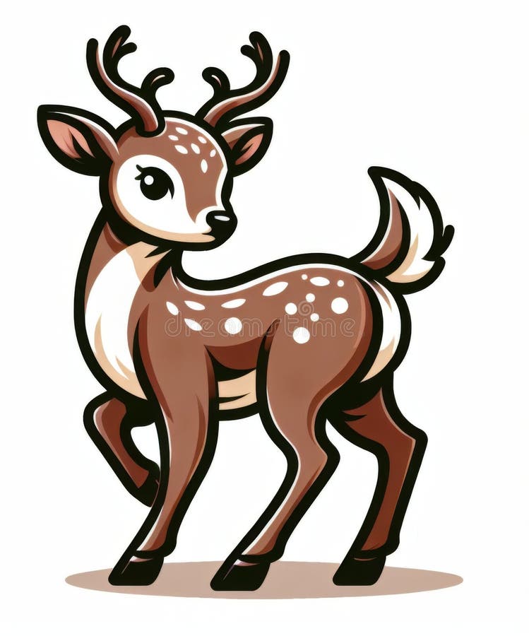 Adorable Brown Spotted Fawn Ilustracja royalty ilustracja