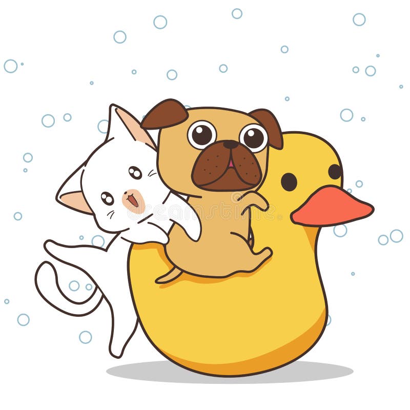 Adorable Cat and Dog are Riding the Duck Stock Vector - Illustration of background, child: 159930637 Adorable Cat and Dog are Riding the Duck Stock Vector - Illustration of background, child: 159930637
