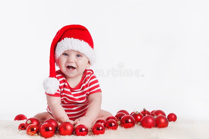 Young Girl in Santa Hat stock image. Image of december - 1592081