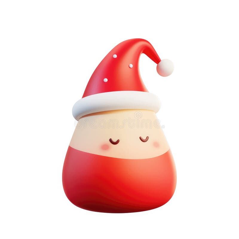 Adorable 3D-Render eines Cute Santa Claus Charakters, der einen festlichen Hut trägt stock abbildung