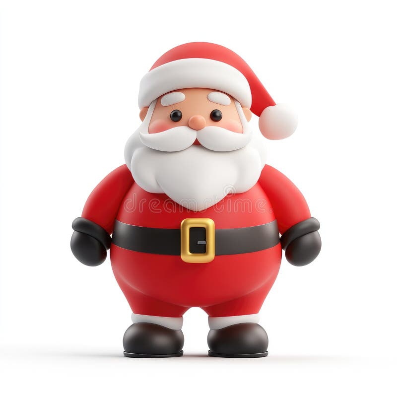 Adorable 3D Render eines Jolly Santa Claus Charakters stock abbildung