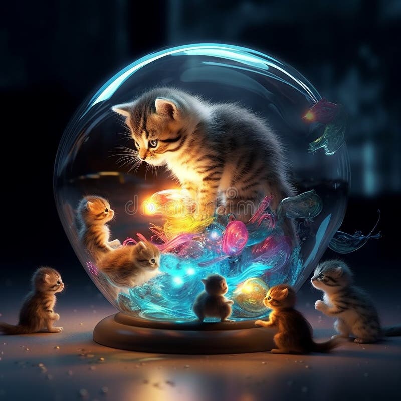 An adorable group of cats royalty free illustration