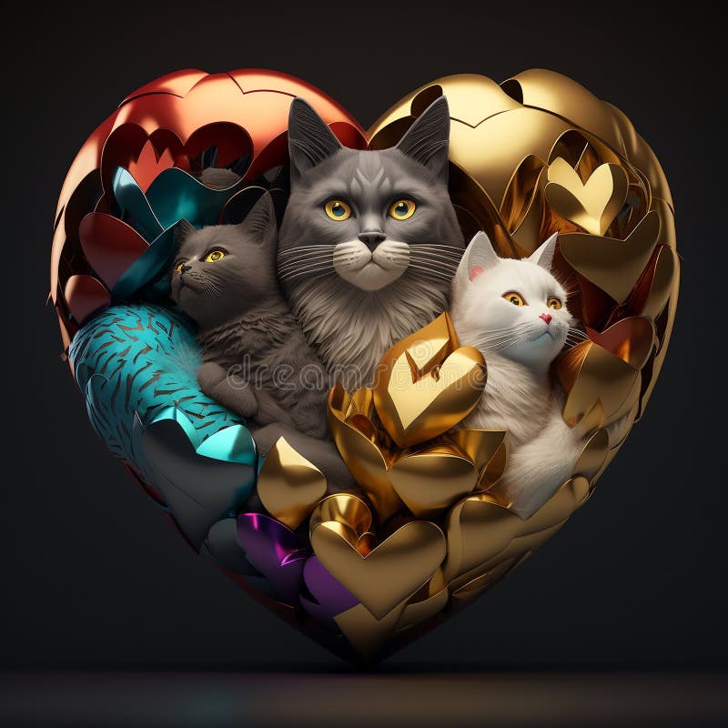 An adorable group of cats vector illustration