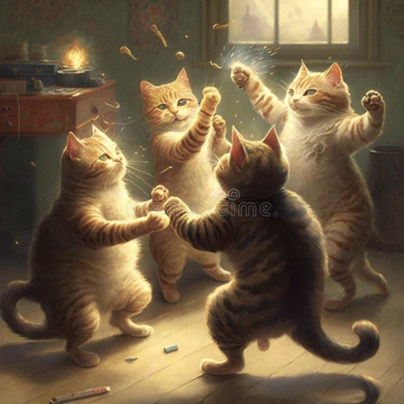 An adorable group of cats vector illustration