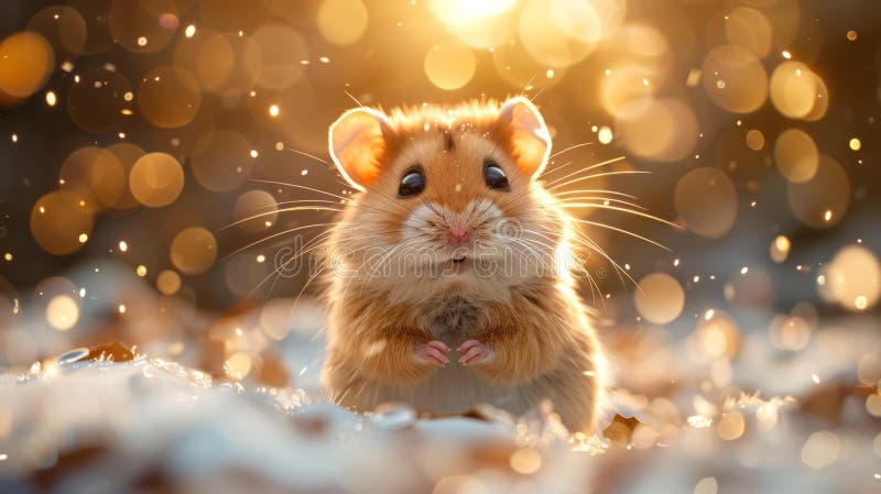 Un hamster adorabil într-o lume fantastică și generativă vector illustration