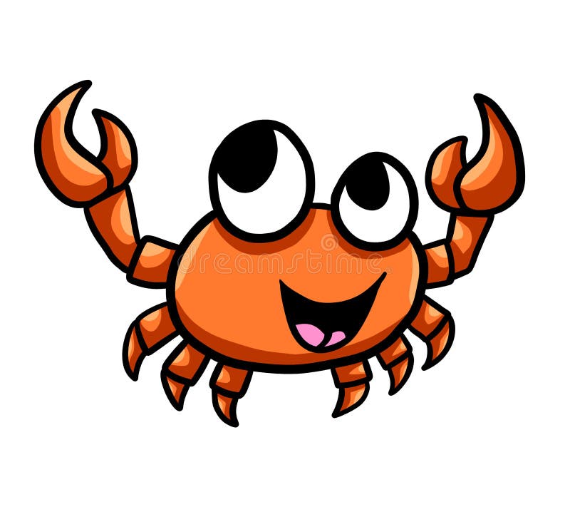 Cheerful orange crab stock vector. Illustration of isolated 19614131