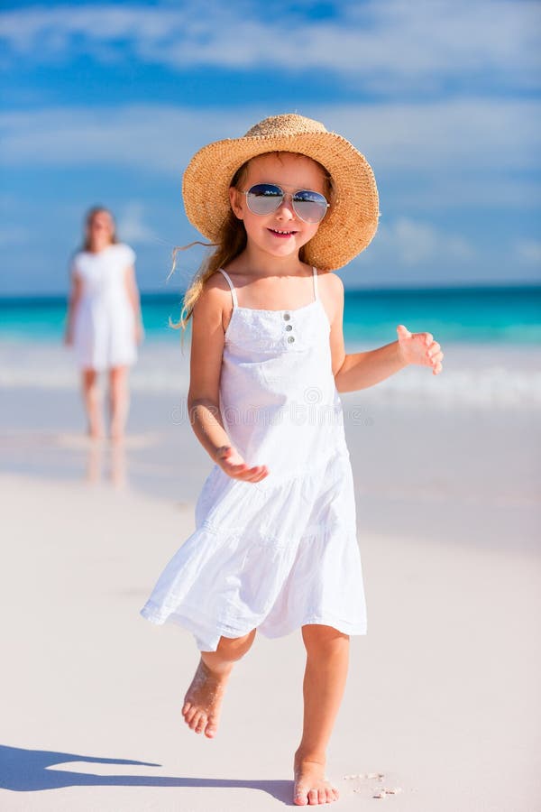 Adorable Little Girl at Beach Stock Photo - Image of emotion, seaside ...