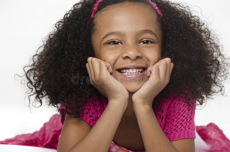 Adorable little girl with curly hair stock photos Adorable little girl with curly hair stock photos