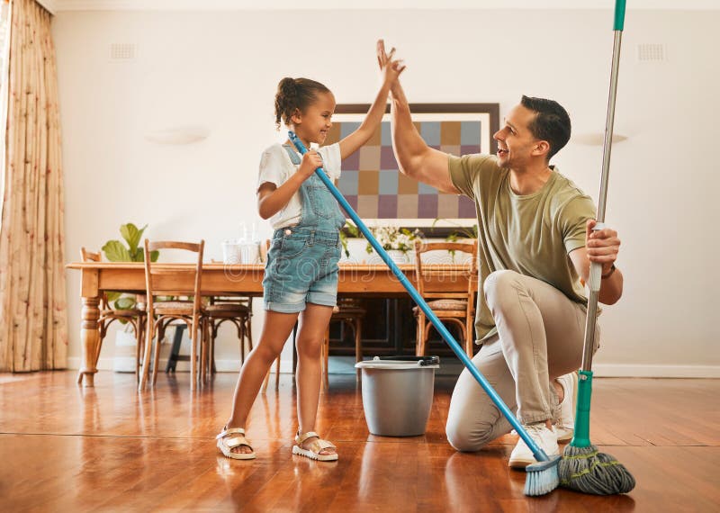 Father Boy Child Sweeping Mess Family Cleaning Together Help Broom Stock  Photo by ©PeopleImages.com 653791010