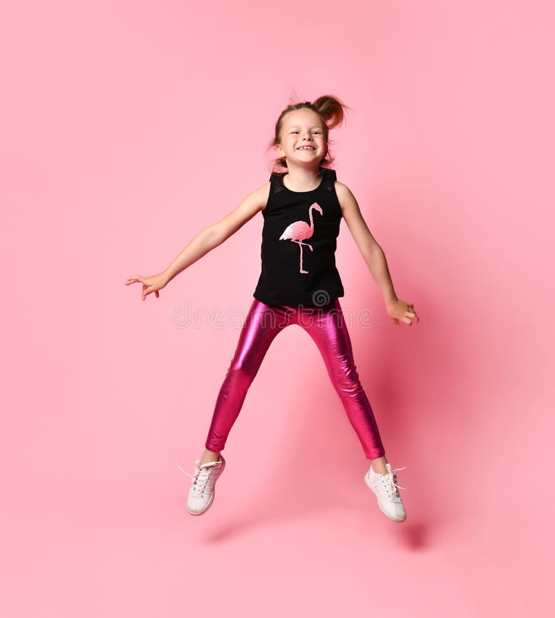 Flamingo Pink Shiny Leggings | LEGGIC