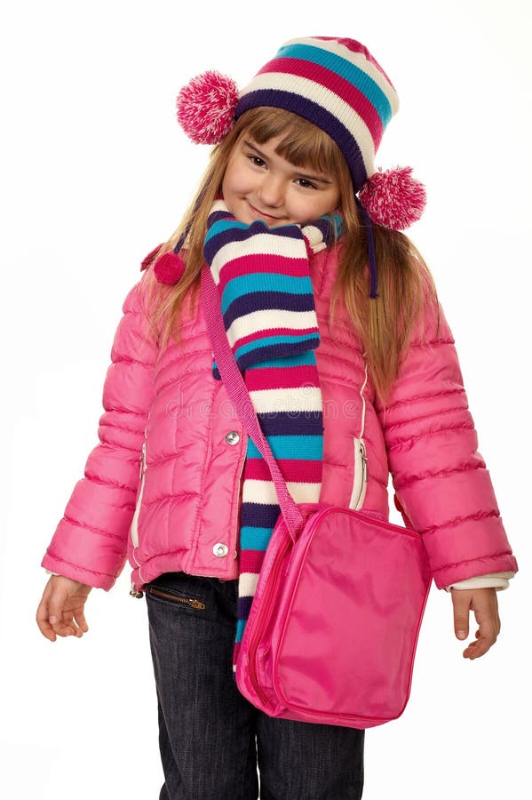 Adorable Little Girl in Winter Clothes Stock Image Image of beauty
