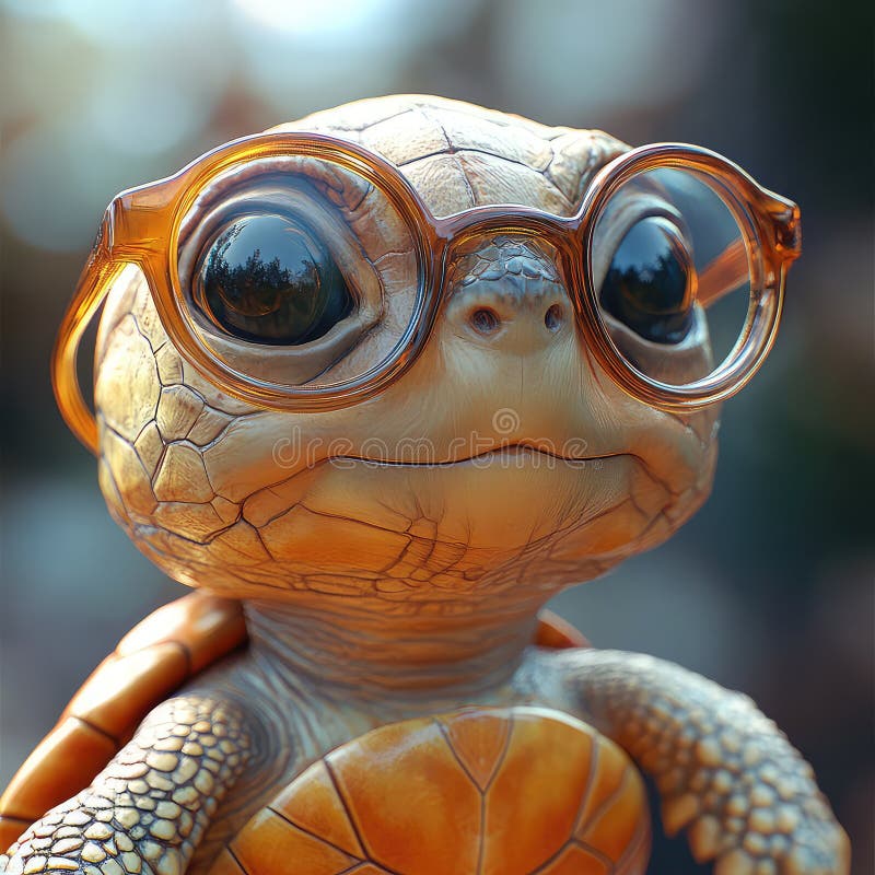 Adorable Little Turtle Wearing Glasses Stock Photos - Free & Royalty ...
