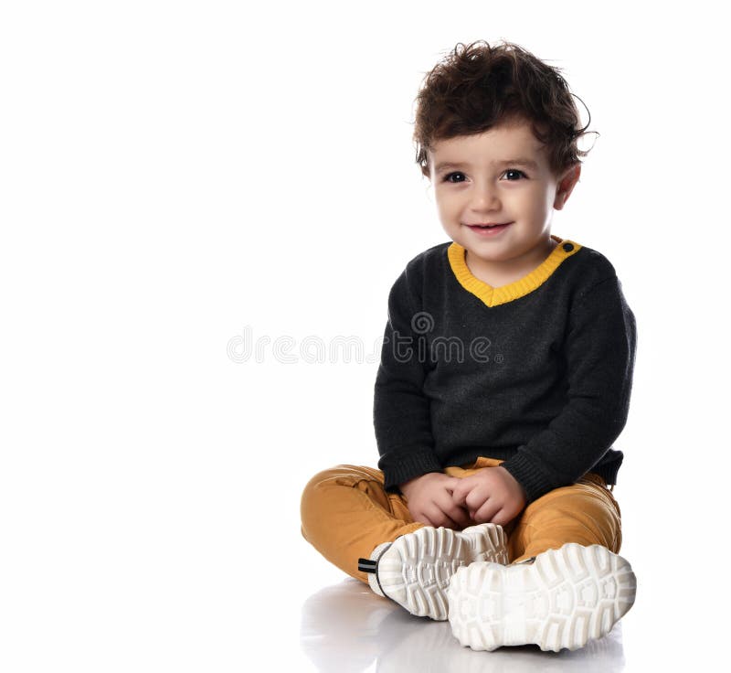 Adorable One Year Old Child Clapping and Having Fun, Isolated on White ...