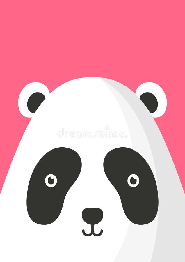 Adorable panda bear snout flat vector illustration. Cute wildlife jungle animal muzzle cartoon colorful background