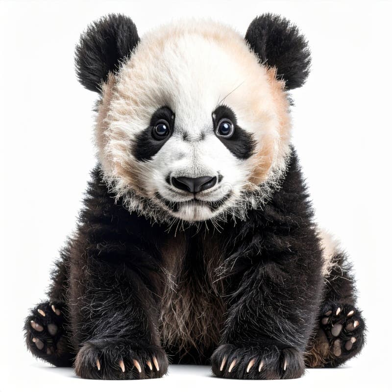 Adorable Panda Cub Portrait on White Background vector illustration