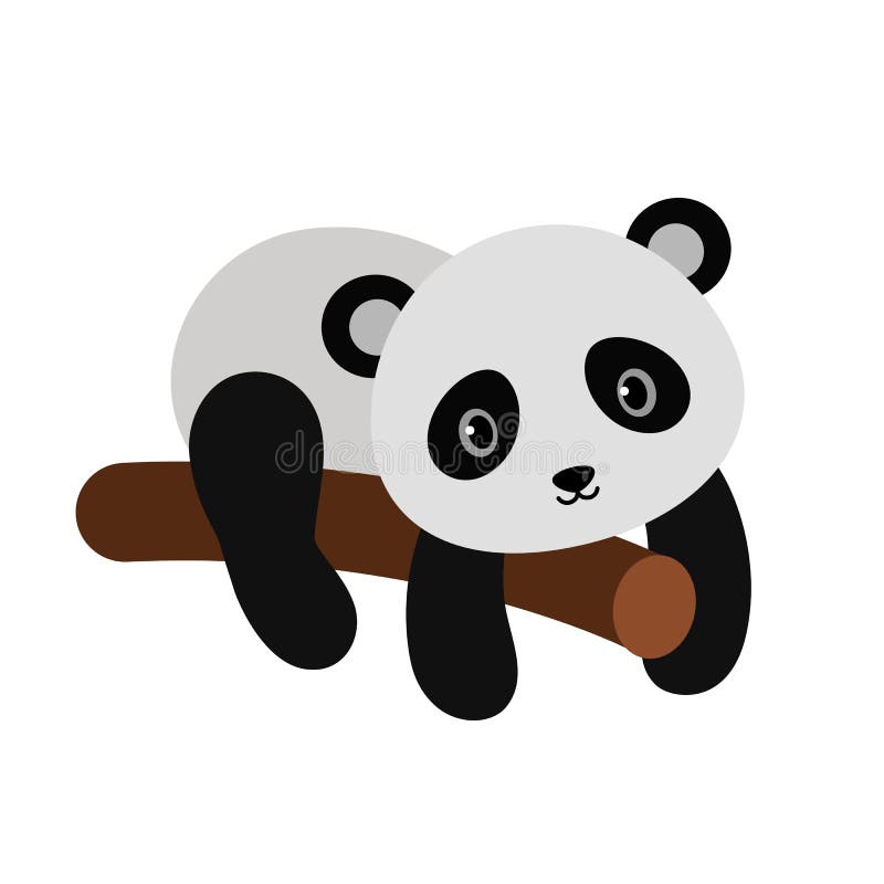 Adorable panda in flat style. stock illustration