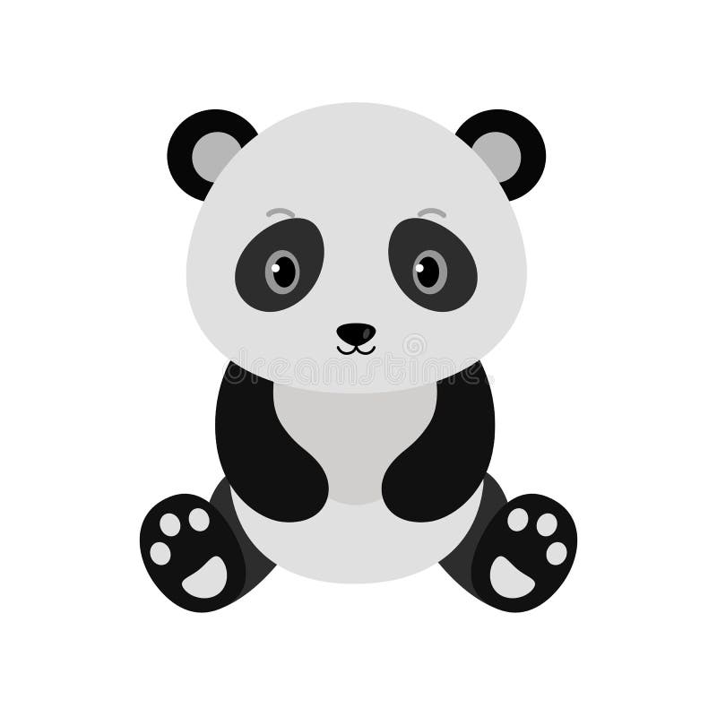 Adorable panda in flat style. royalty free illustration