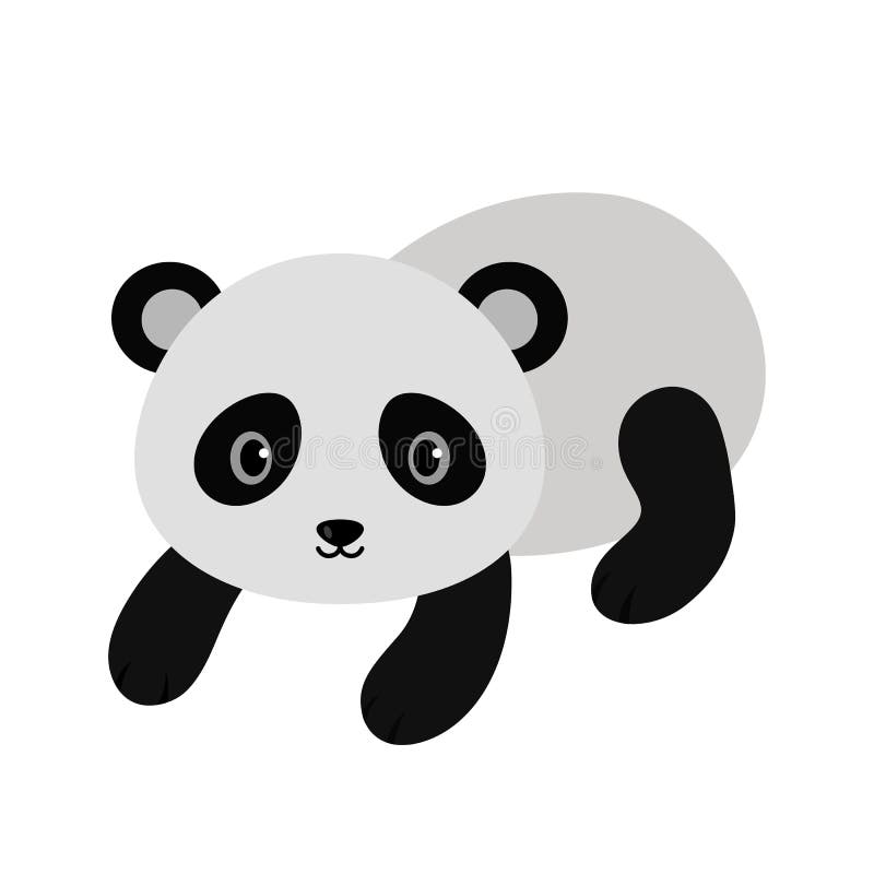 Adorable panda in flat style. royalty free illustration