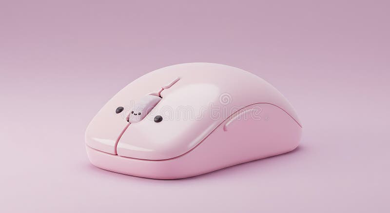Adorable Pink Mouse: A Minimalist Digital Companion stock images