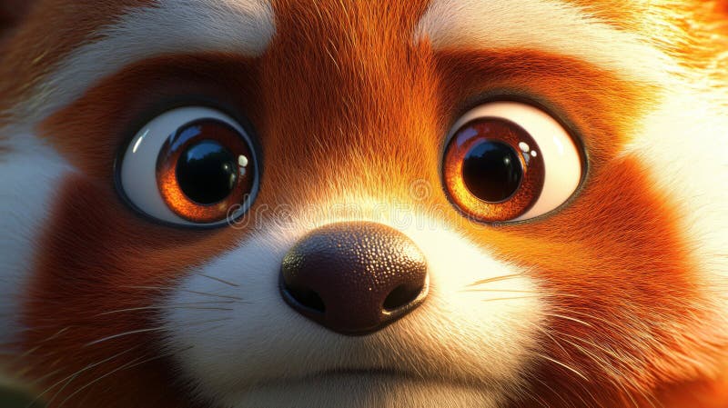 Adorable Red Panda Close Up Face Portrait vector illustration