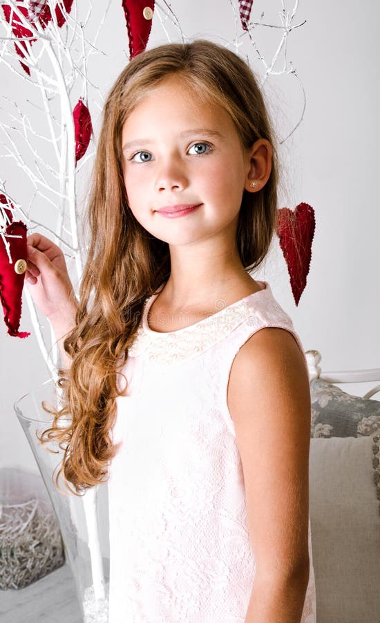 Adorable Smiling Little Girl in Princess Dress Stock Photo - Image of ...