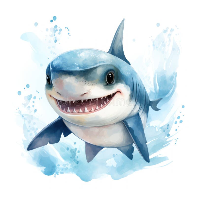 Cute baby shark animal character Royalty Free Vector Image