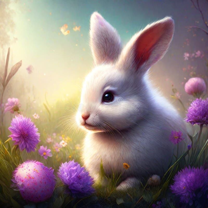 Generative AI: Little Bunny Easter, Cute Little Bunny Sleeping in the ...