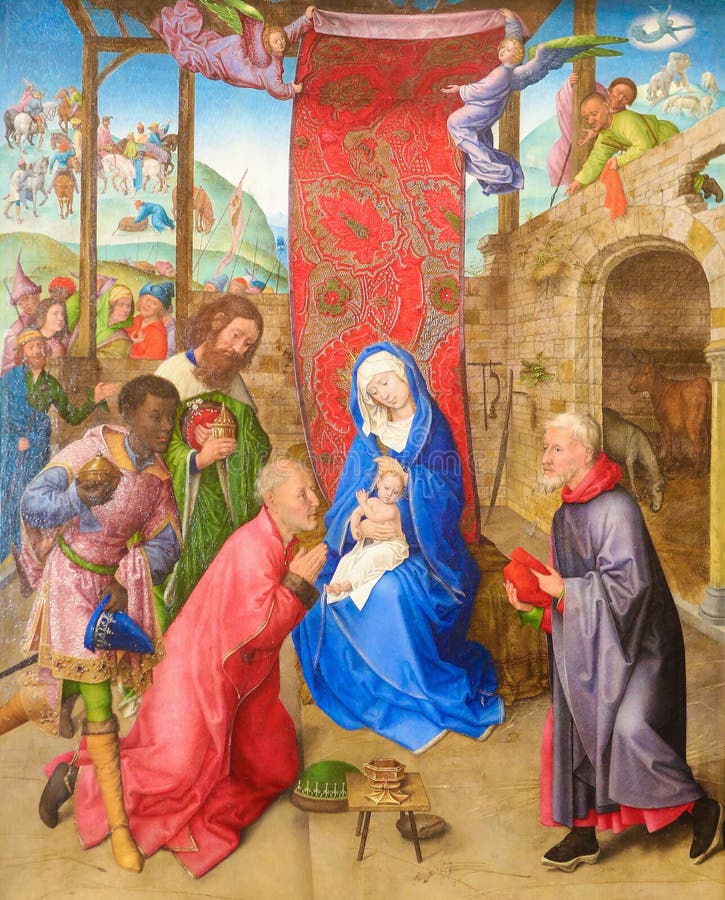 Adoration of the Magi by Hugo van der Goes (15th Century) royalty free stock photos Adoration of the Magi by Hugo van der Goes (15th Century) royalty free stock photos