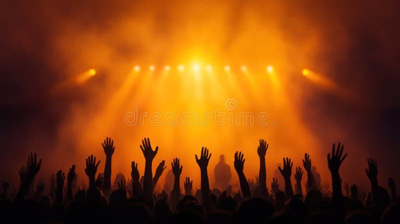 Adoração Reverente: Conceito Cristão com Mãos Levantadas em Louvor ilustração stock