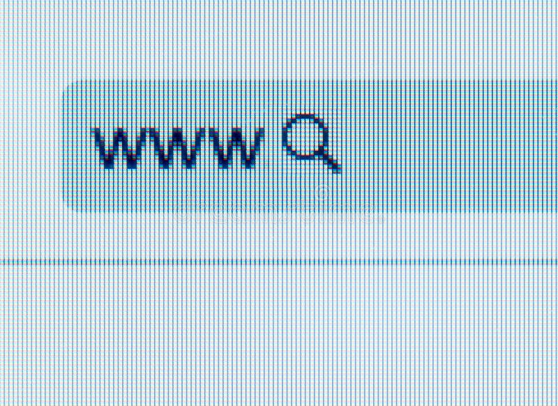 Adresbar van Internet-browser met een onderzoekspictogram stock fotografie Adresbar van Internet-browser met een onderzoekspictogram stock fotografie