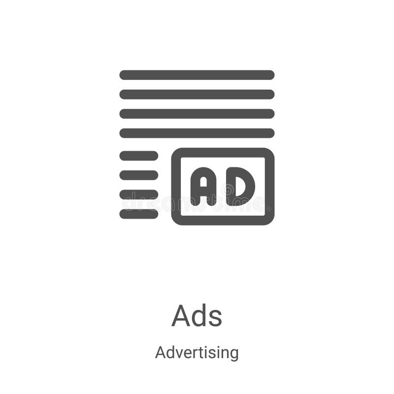 Ads Icon Vector from Advertising Collection. Thin Line Ads Outline Icon ...